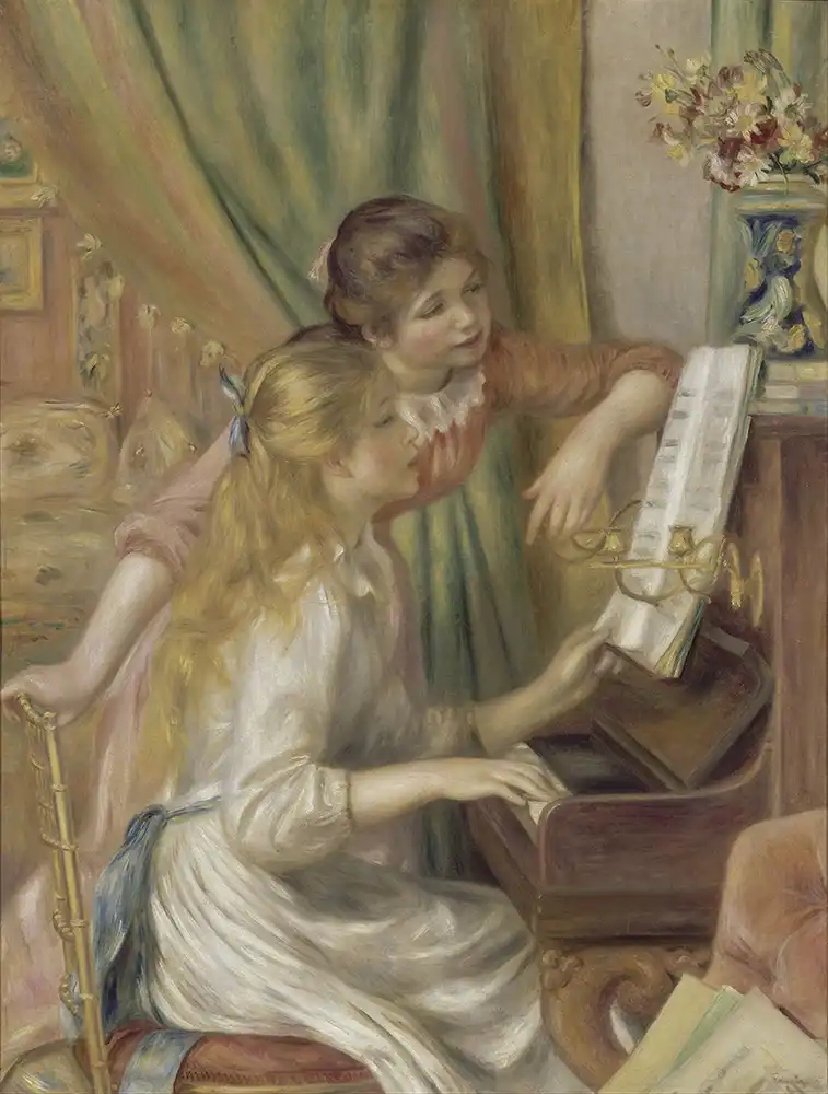 Young girls at the piano